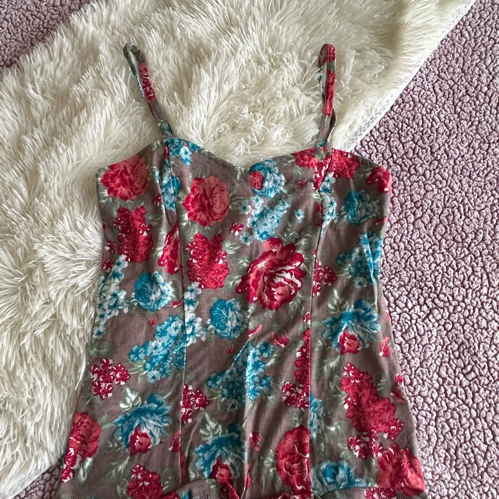 Spoiled Red and Blue Floral Top